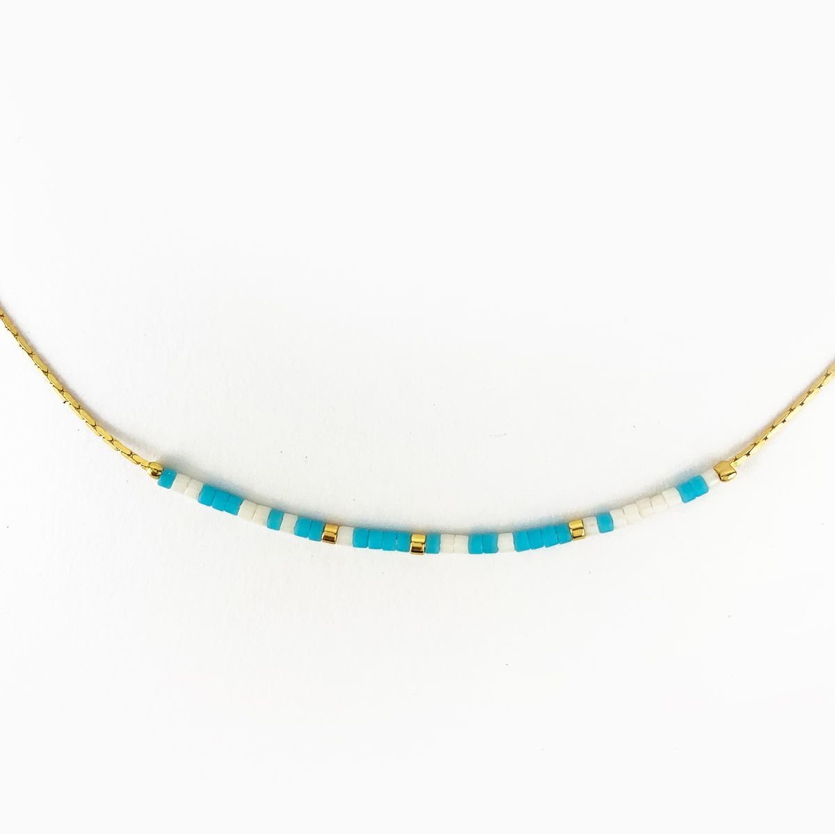 Morse Code Dainty Stone Necklace - Friend — Little Details
