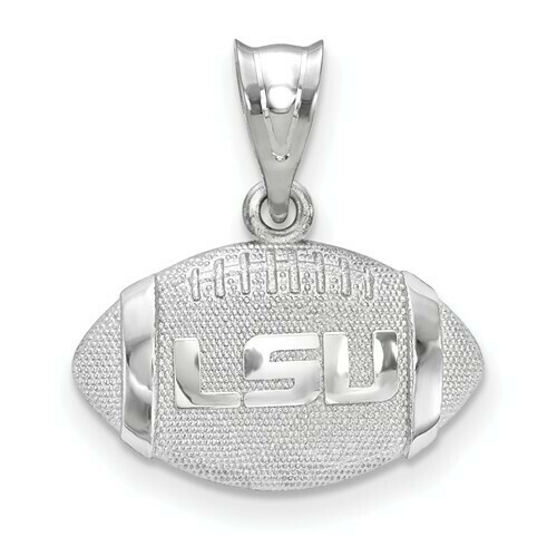 Sterling Silver Louisiana State U 3D Football W/logo Pendant