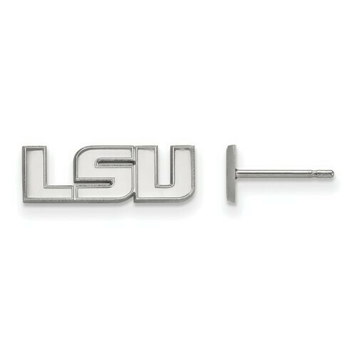 LSU logo sterling silver post earrings