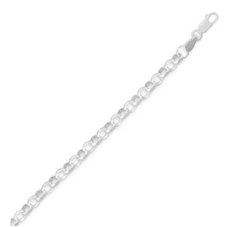 Sterling Silver rolo link charm bracelet in a variety of sizes. (Bracelet only)