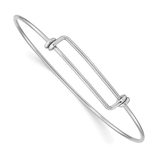 Expandable wire bangle bracelet Sterling Silver for charms