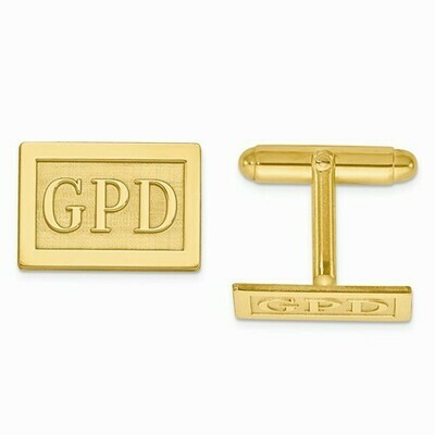 Monogram Cuff Links in 14k Yellow Gold or White Gold