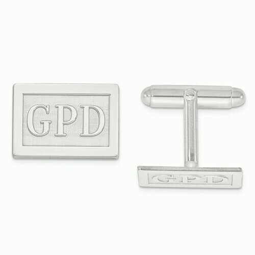 Monogram Cuff Links Sterling Silver or Gold Plate over Sterling Silver