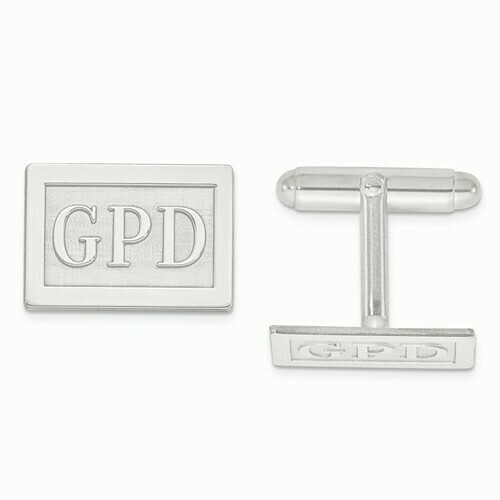 Monogram  Cuff Links Sterling Silver or Gold Plate over Sterling Silver