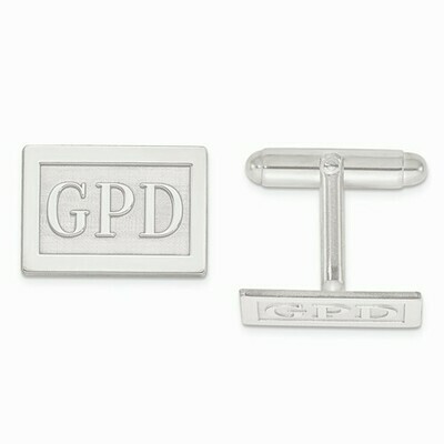 Monogram Cuff Links Sterling Silver or Gold Plate over Sterling Silver