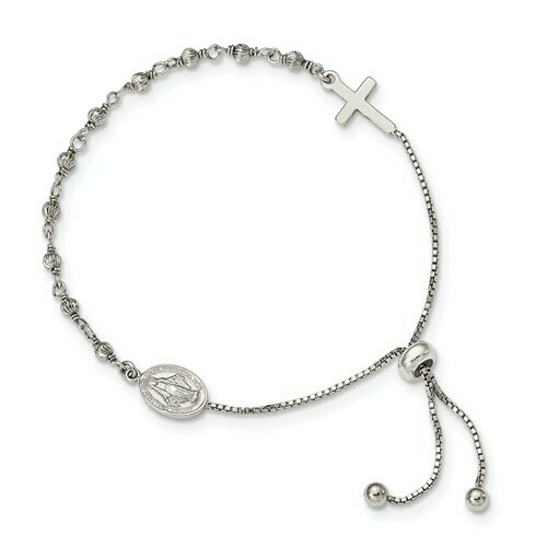 Rosary Bracelet sterling silver adjustable