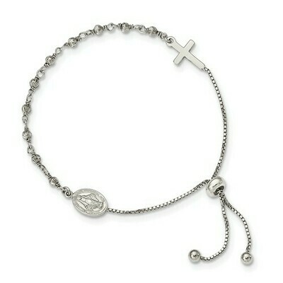 Rosary Bracelet sterling silver adjustable