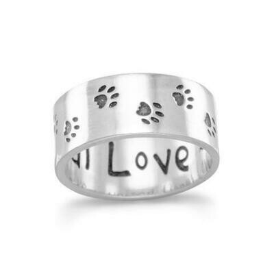 Unconditional Love Paw Print Ring
