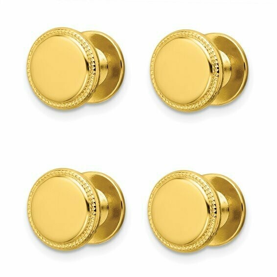 Gold Plated Beaded Tuxedo Studs
