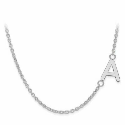 Offset single initial Necklac in Sterling Silver or Yellow Gold Plated Sterling Silver or Rose Gold Plated Sterling Silver