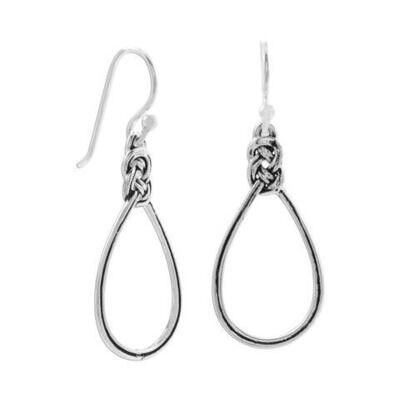 Oxidized sterling silver Celtic knot outline french wire earrings