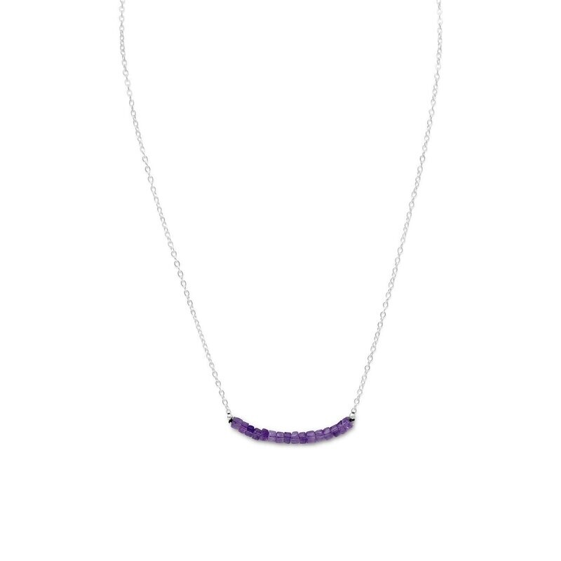 Faceted Amethyst Bead Necklace - February Birthstone