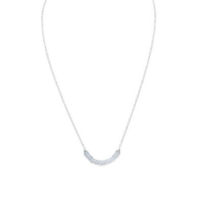 Faceted Aquamarine Bead Necklace - March Birthstone