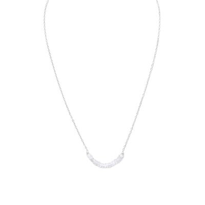 Faceted Rainbow Moonstone Bead Necklace - October Birthstone