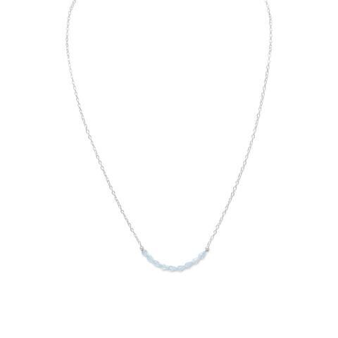 Faceted Blue Topaz Bead Necklace - December Birthstone