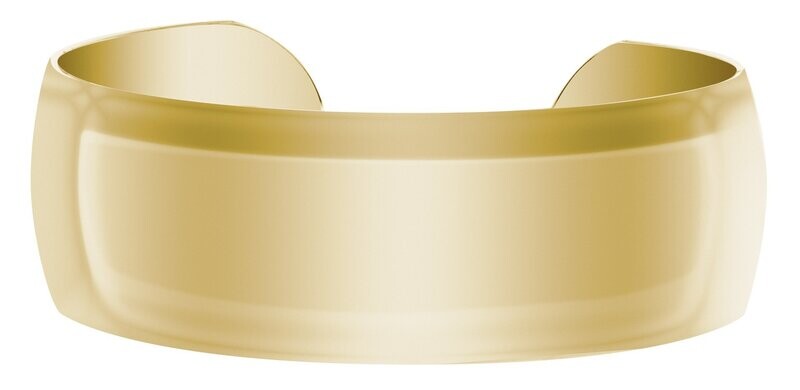 Polished Gold Filled Wide Cuff Bracelet - 7" Circumference.  Can be engraved.
