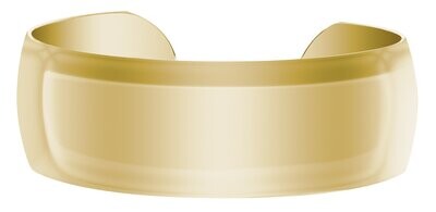 Polished Gold Filled Wide Cuff Bracelet - 7