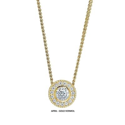 ★PEARLY MORE★ Daily Slide Ball Necklace Birthstone Slide Pendant Necklace Sterling Silver or Gold