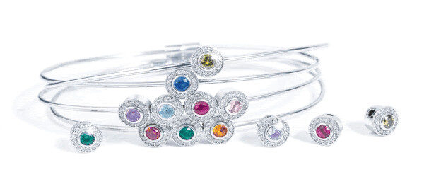 Family Birthstone Mother's Bracelet with 2 SLIDES