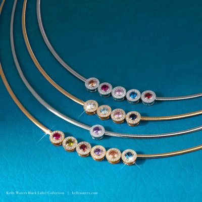 Family Birthstone Mother's Necklace with 5 SLIDES