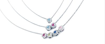 Family Birthstone Mother's Necklace with 4 SLIDES
