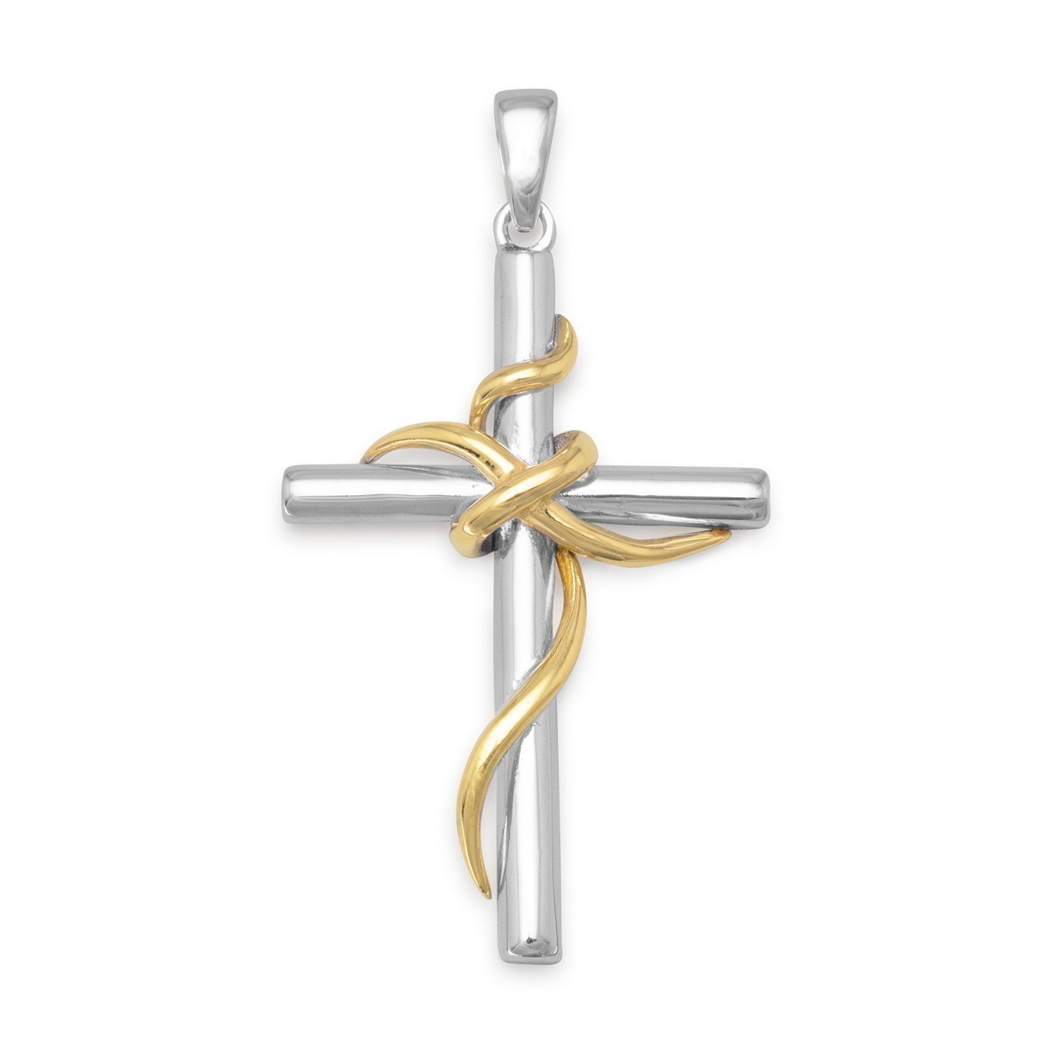925 Sterling Silver Gold Plated Cross Pendant