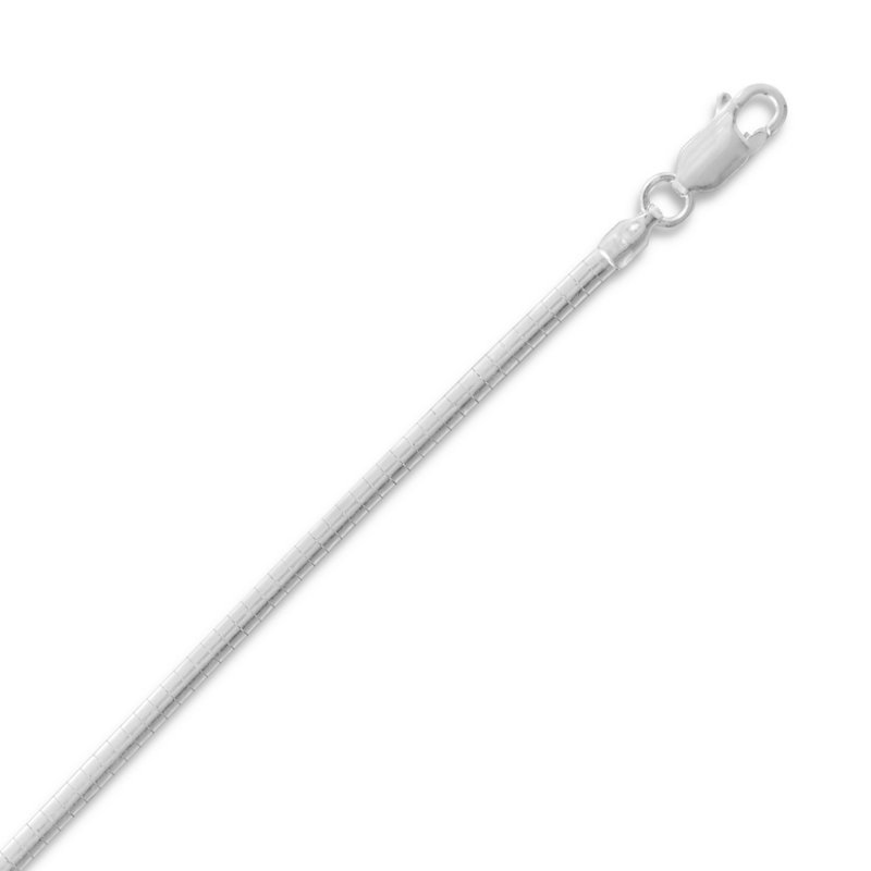 2mm Domed Omega Necklace