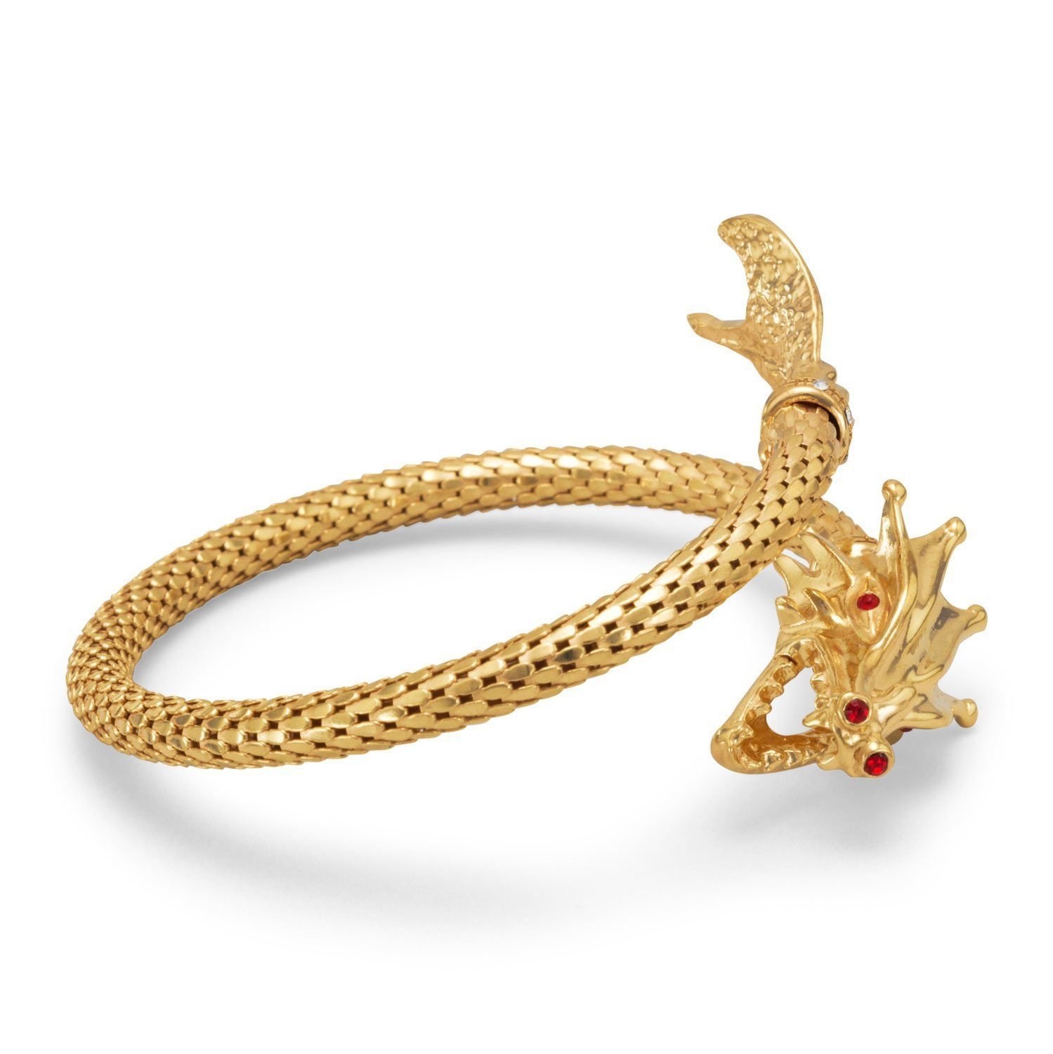 14 Karat Gold Plated Dragon Wrap Bangle