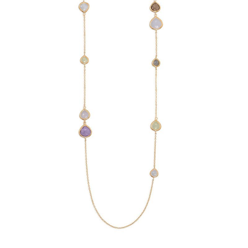 14 Karat Gold Plated Multistone Necklace 14 Karat Gold Plated Multistone Necklace