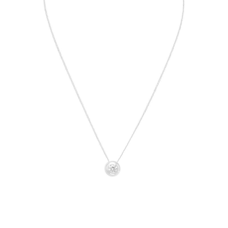 16" Necklace with 5mm Bezel Set CZ