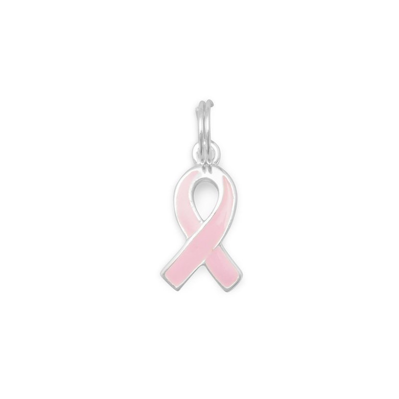 Pink Enamel Awareness Ribbon Charm