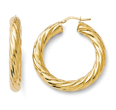 Bronze Polished And Textured Hinged Hoop Earrings