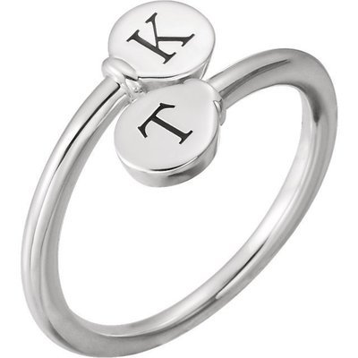 Sterling silver engrave-able bypass ring.