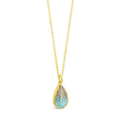 Turquoise and Oyster Shell Teardrop Necklace - Dune Jewelry Turquoise and Oyster Shell Teardrop Necklace - Dune Jewelry