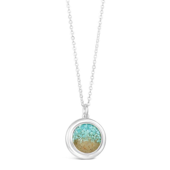 Grand Isle, Louisiana Sand with Turquoise Round Necklace - Dune Jewelry