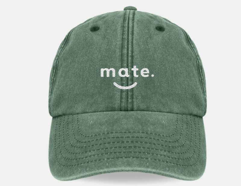 Green Colour Hat with White Logo Embroidery