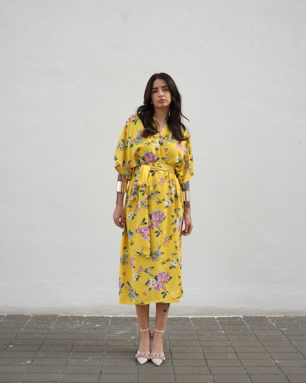 KIMONO FLORAL AMARILLO