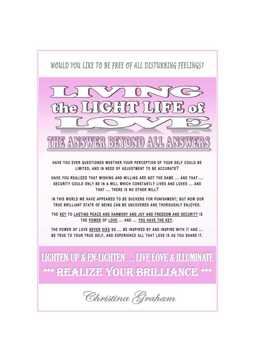 Living the Light Life of Love- Book