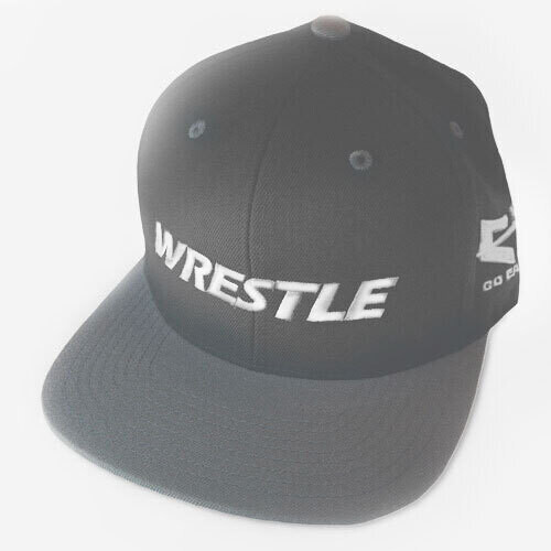 WRESTLE Snapback Hat - Gray and White