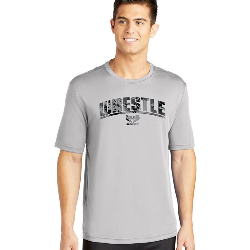 WRESTLE - Black and Gray - Dri-Fit GRAPHIC TEE