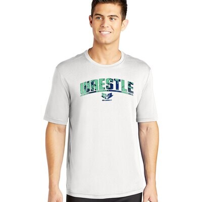 WRESTLE - Green and Blue - Dri-Fit GRAPHIC TEE