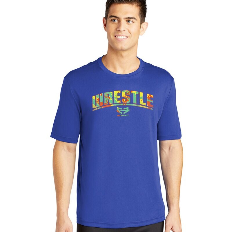 WRESTLE - Orange Green Yellow - Dri-Fit GRAPHIC TEE