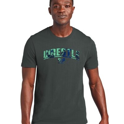 WRESTLE - Green and Blue - Cotton GRAPHIC TEE