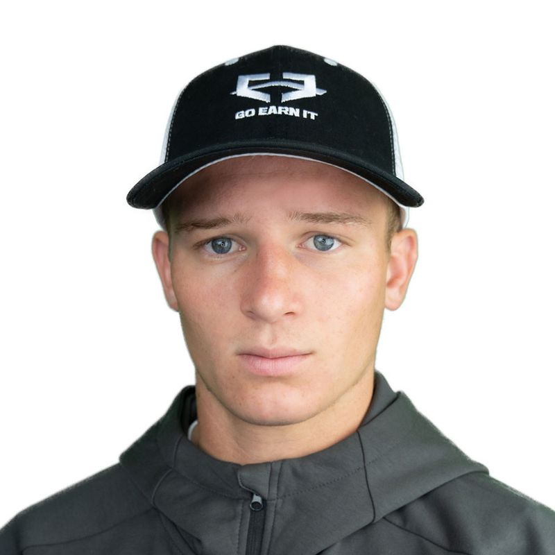 Go Earn It - Trucker Hat - Black and White