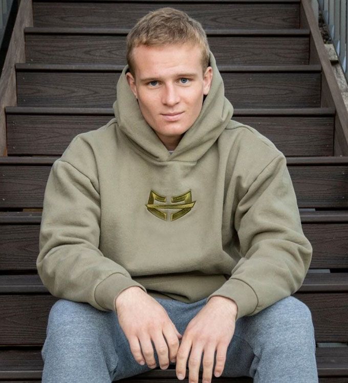 Premium Ultra Heavyweight Hoodie - Olive - Embroidered