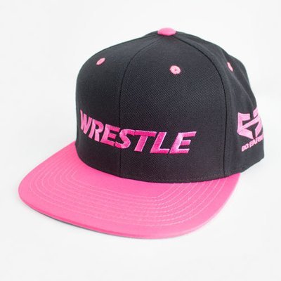 WRESTLE Snapback Hat - Black and Pink