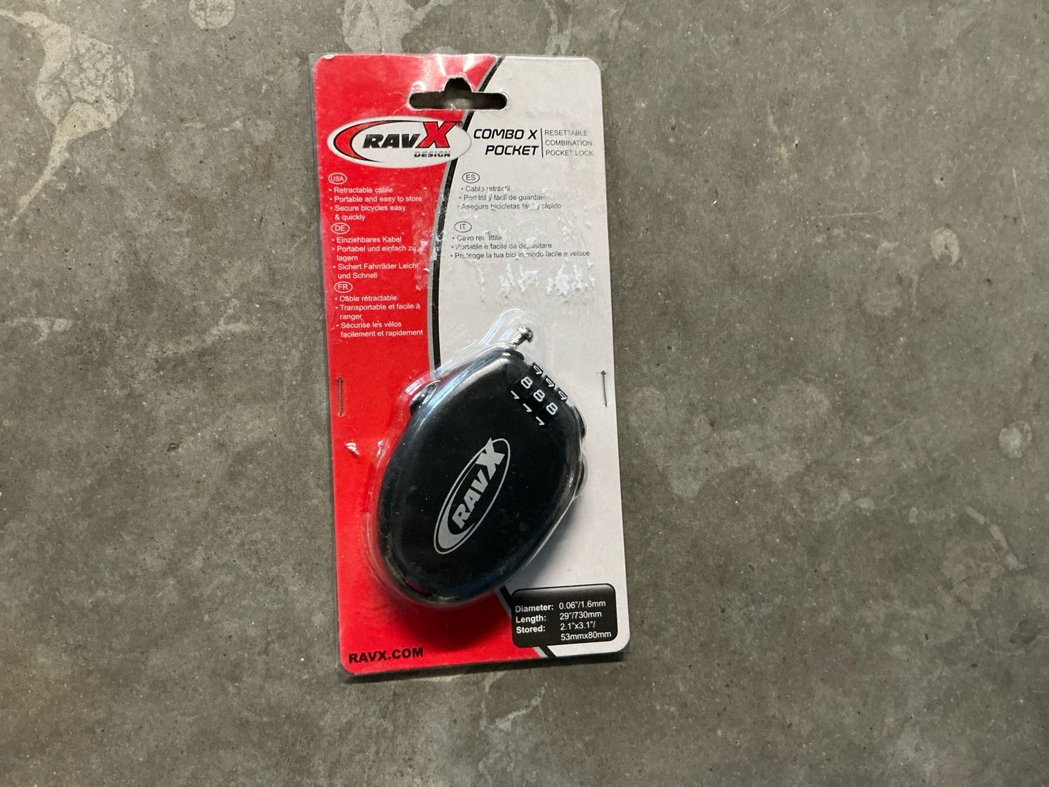 Uittrekbaar zak kabelslot