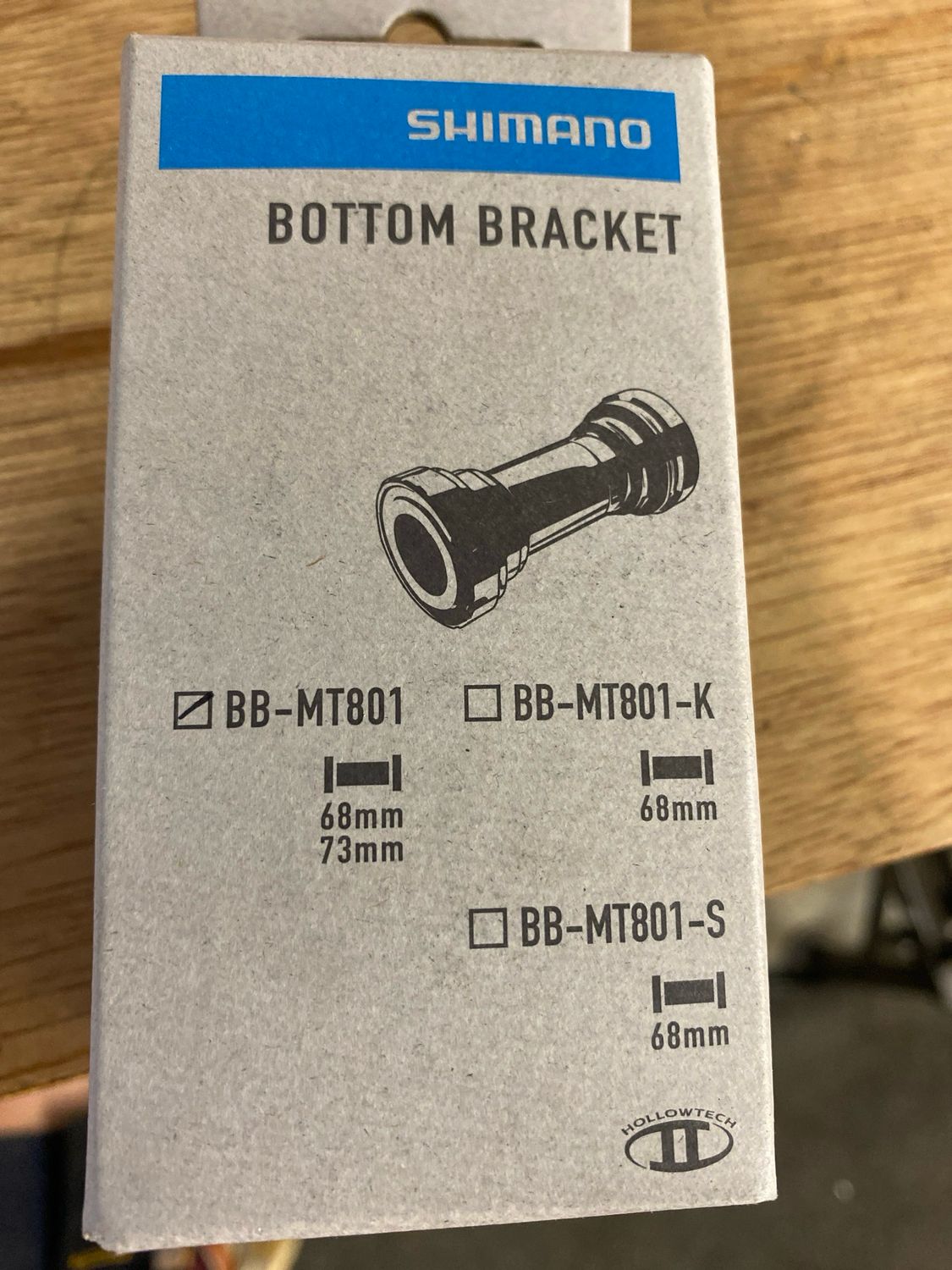 SHIMANO Bottom Bracket (HOLLOWTECH II) BB-MT801 Type trapas met schroefdraad 68 / 73 (BSA) mm