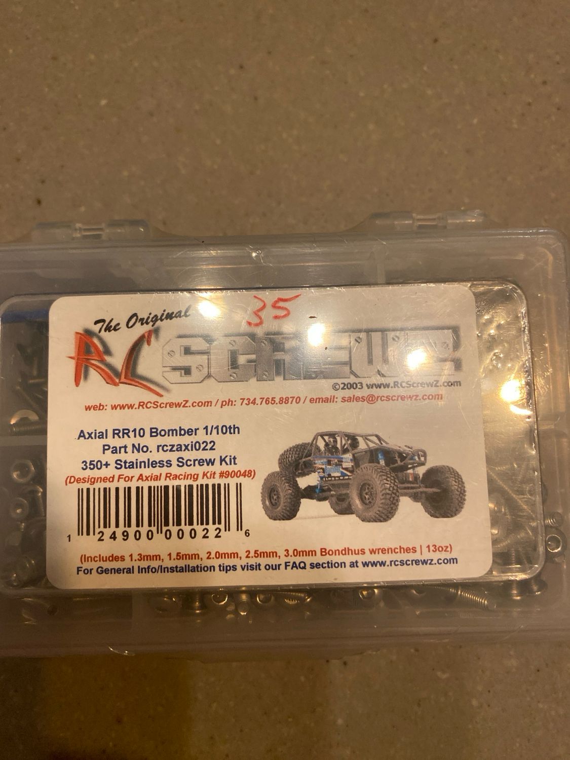 Inox vijzen set axial rr10 bomber