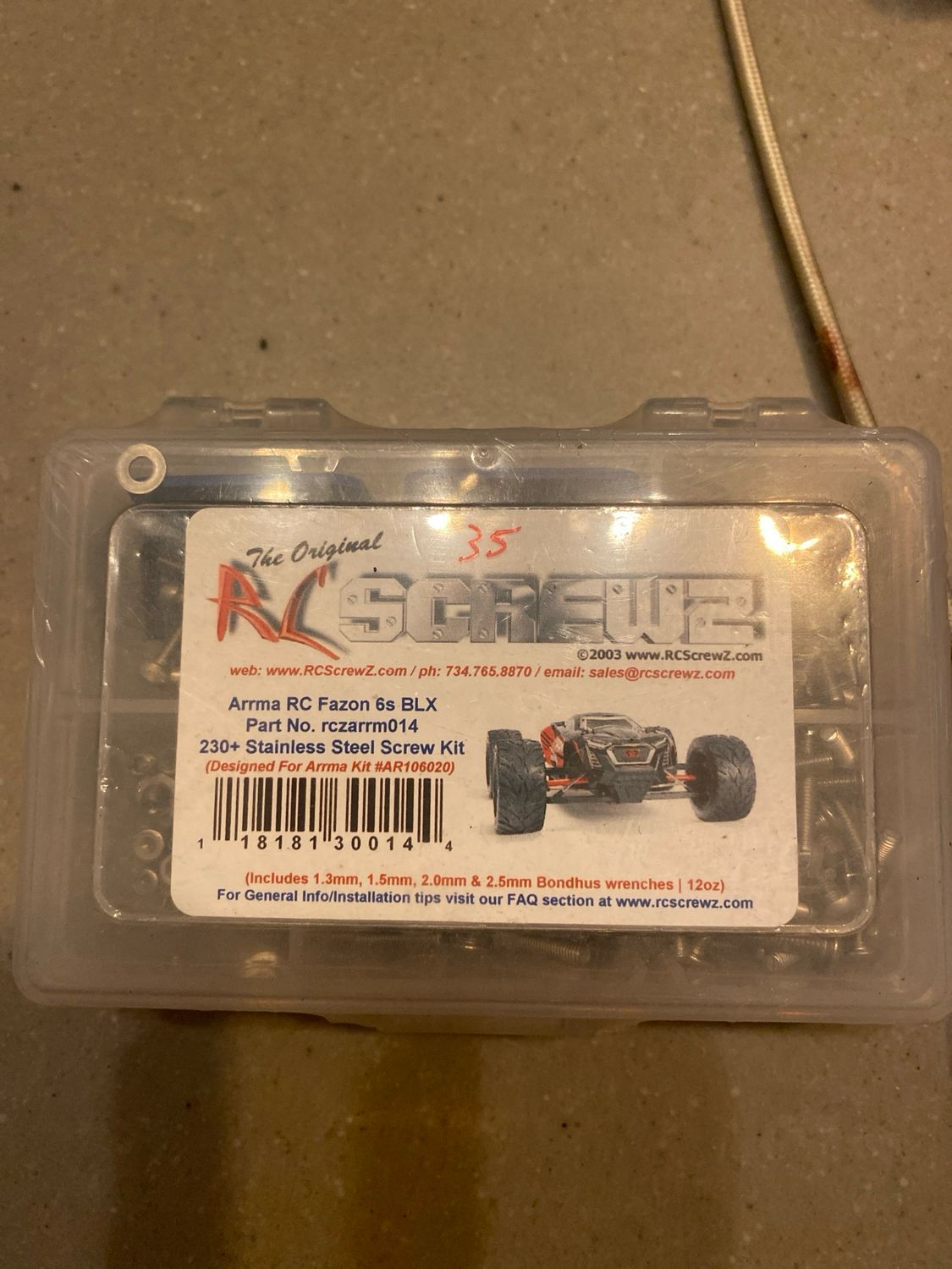 Inox vijzen set arrma fazon 6s blx